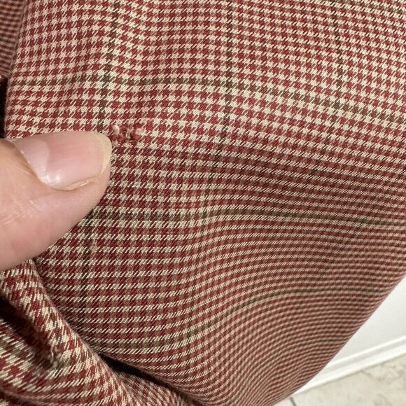 Duluth Trading Co Mens Button Down Red Orange Houndstooth‎ Print Long Sleeve XXL - Picture 7 of 9